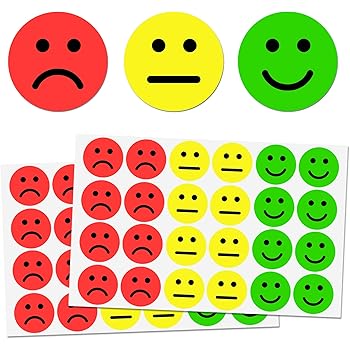 amazon com 1 happy sad smiling face stickers 3 colors red yellow green pack of 1200 office products 1 happy sad smiling face stickers 3 colors red yellow green pack of 1200