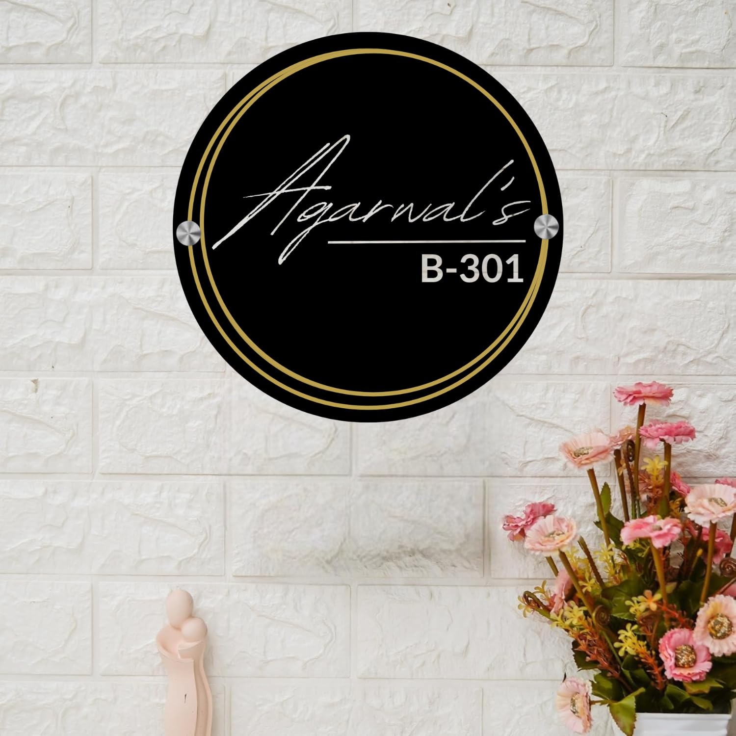 STUDPEEK Ganesha Name Plate For Home Entrance | Customized Personalized