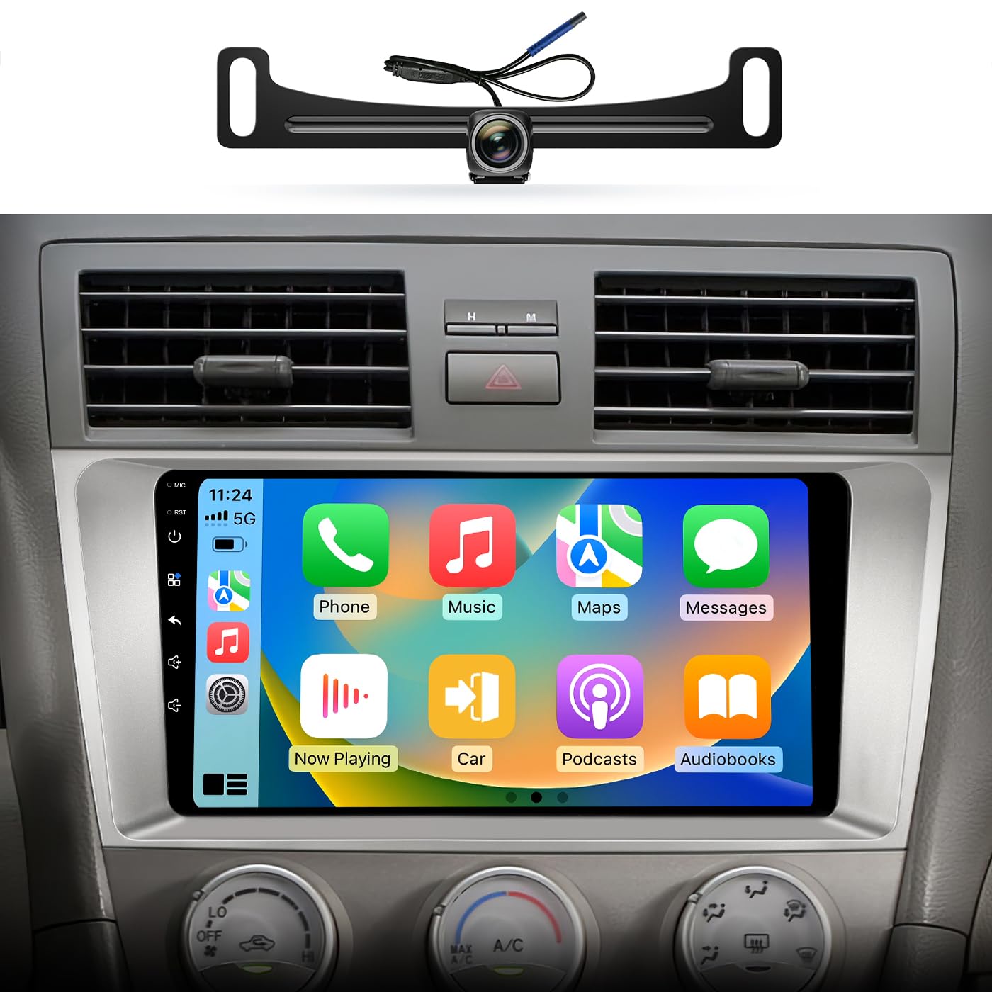9 Inch Car Stereo Radio Head Unit for Toyota Camry 2006-2011 with Android12/5G WiFi/Wireless Apple CarPlay/Android Auto/Touch Screen/GPS Navigation/RDS Radio/HD Backup Camera (2+32)-image-29