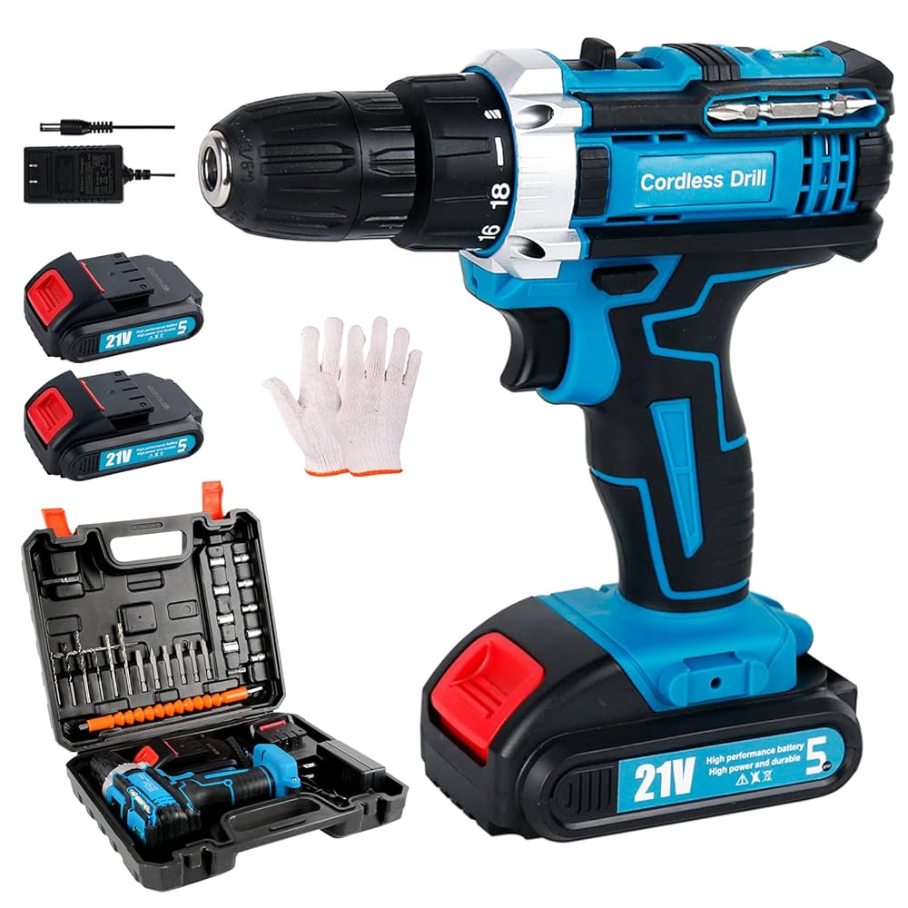 電動ドライバードリルドライバー21V 電動ドリル ビット33本バッテリー2個 Amazon | 電動ドライバー ドリル 21v 1500mAh バッテリー2個付き