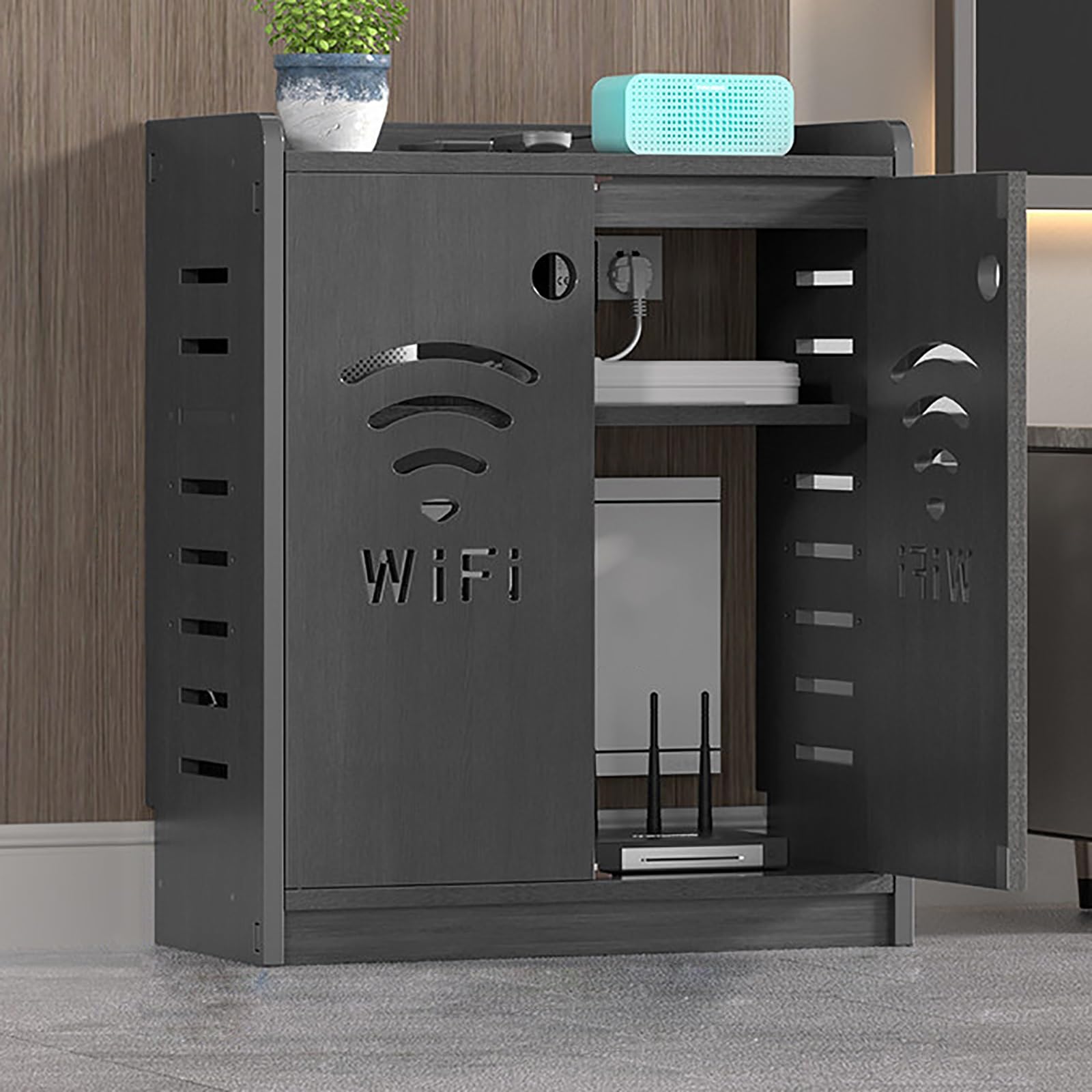 Armoire routeur WiFi pour éliminer le désordre des fils au bureau