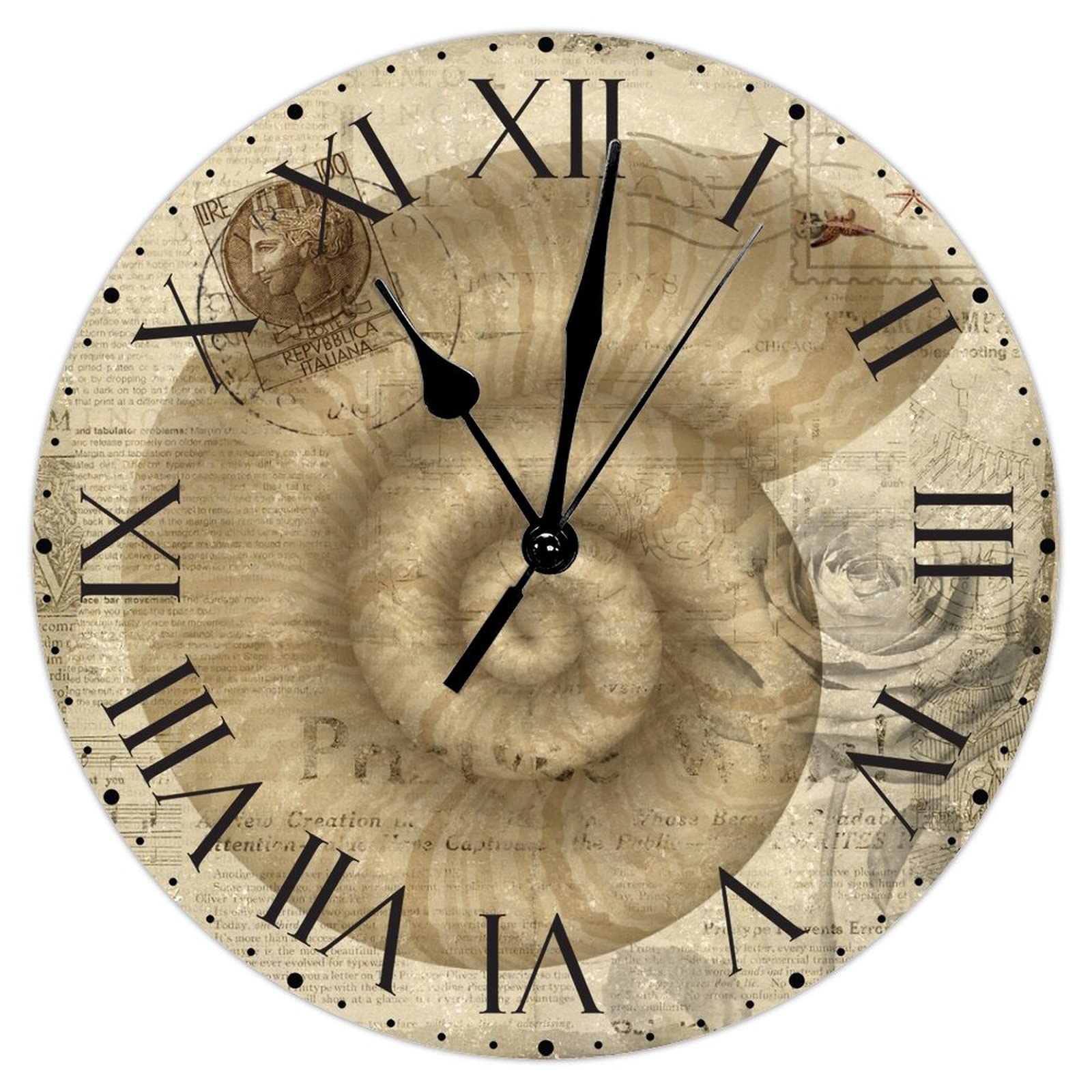 Fin du tic-tac avec l'horloge murale vintage silencieuse en PVC