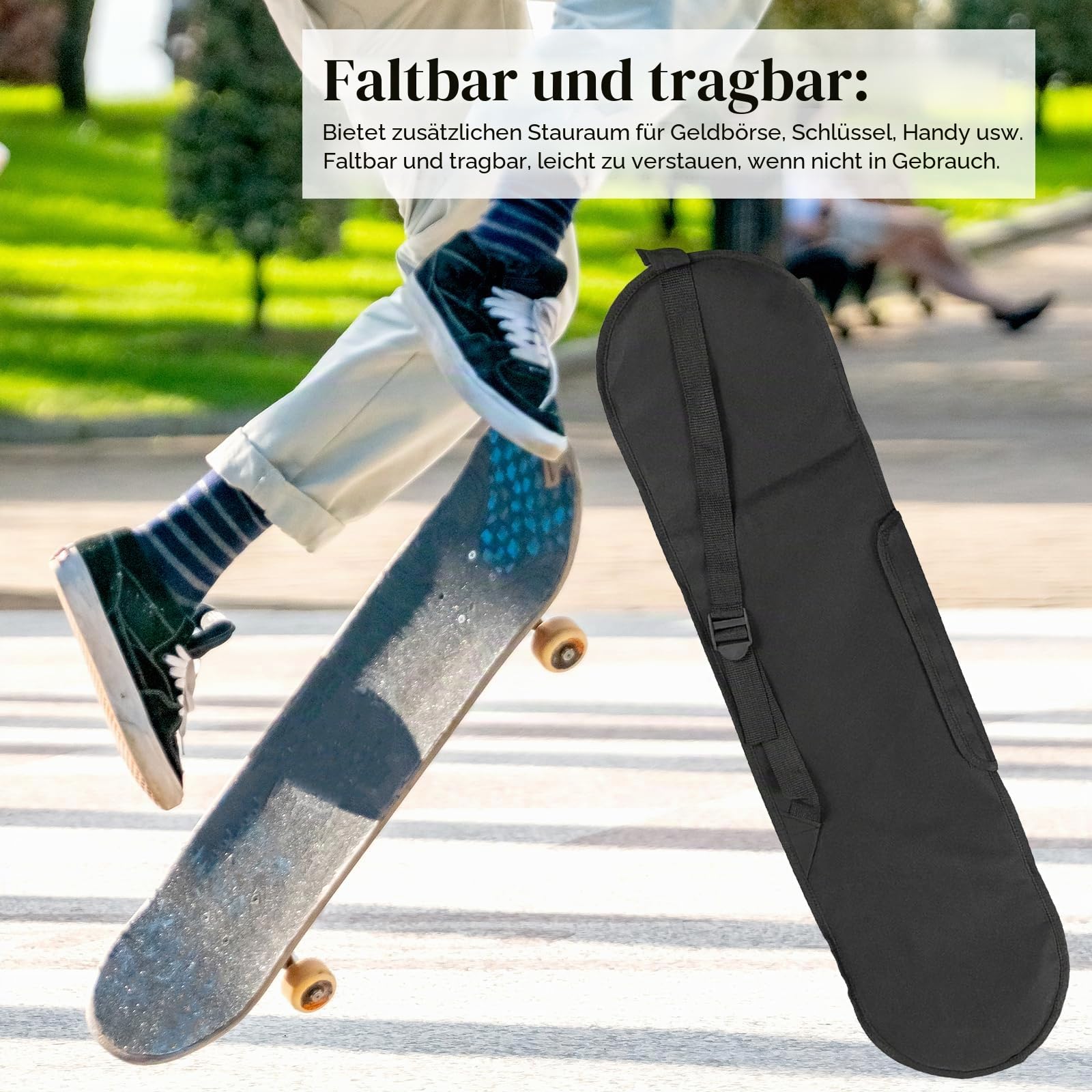 Longboard-Schutzhülle, Skateboard-Tasche, Transporttasche, Longboard, Rollen, Skateboard-Tasche, Longboardhülle, geeignet für Skateboards unter 31,4 Zoll