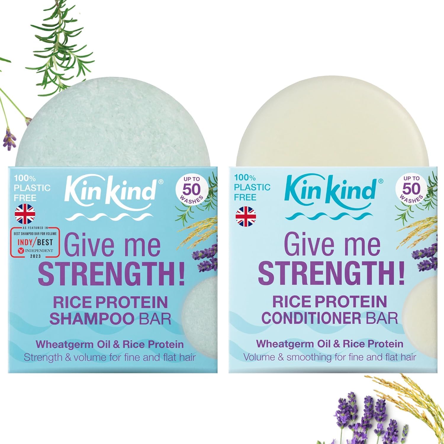 Rice Water Shampoo and Conditioner Bar Set for Hair Growth | Give me STRENGTH! Rice Solid Shampoo Bar and Conditioner Bars for hair UK Made | For Hair Growth, Menopause, Thickening & Volume