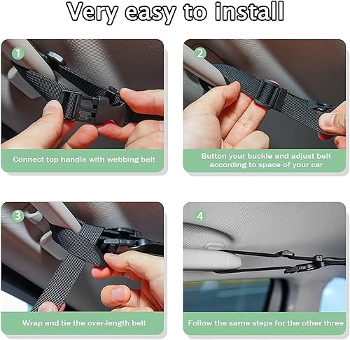 Miniatura 4 de Bolsillo de red de carga para el techo del automóvil, 31 x 21 pulgadas, organizador de almacenamiento de techo de doble capa para fortalecer la