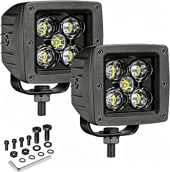 YCHOW-TECH LED Cube, 2pcs 3 100W CREE LED Pod Spot Beam Offroad Light Super Bright Driving Work Fog Lamp Groove Reverse Light Truck Pickup UTV ATV SUV Boat 4x4 Car