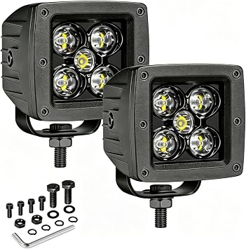 3 Inch LED Cube Lights, 100W 10000LM CREE Spot Beam LED Pod Lights Off Road 4x4, Waterproof Ditch Lights Driving Fog Reverse Pod Lights for Trucks UTV ATV Jeep Tractor, 2PCS