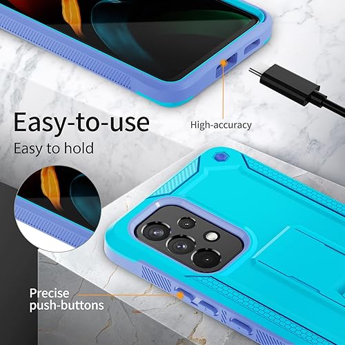 Miniatura 5 de URBANITE Funda protectora resistente a prueba de golpes para Samsung Galaxy A53, de grado militar, con protector de pantalla y soporte (azul y