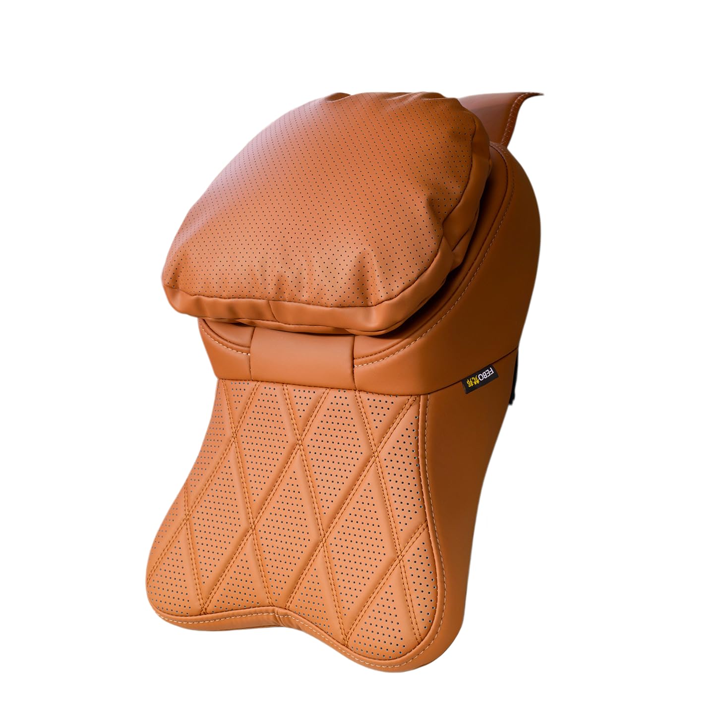 Coussin cervical ergonomique pour siège auto, accessoire d'aménagement intérieur souple adapté aux trajets courts et longs dans véhicule particulier (Orange)