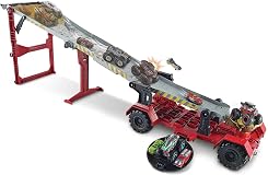 Conjunto de Vehículos de Juguete Hot Wheels Monster Trucks, Camión y Auto de Juguete, Carrera y Carrera en Descenso con Bone Shaker a Escala 1:64 y Vehículo a Escala 1:64