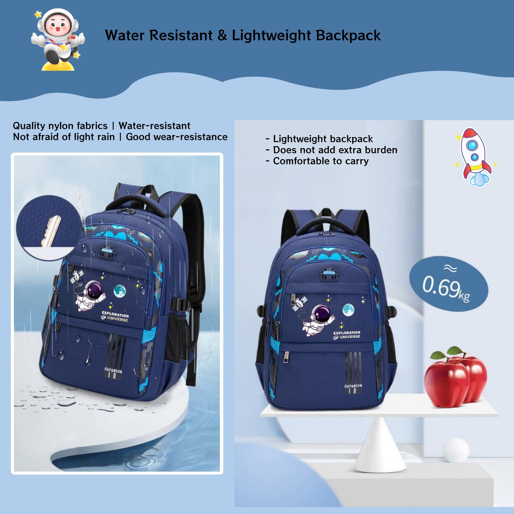 MITOWERMI Bagaż — dla dzieci Unisex-dziecko Backpack for Boys (1 w zestawie)