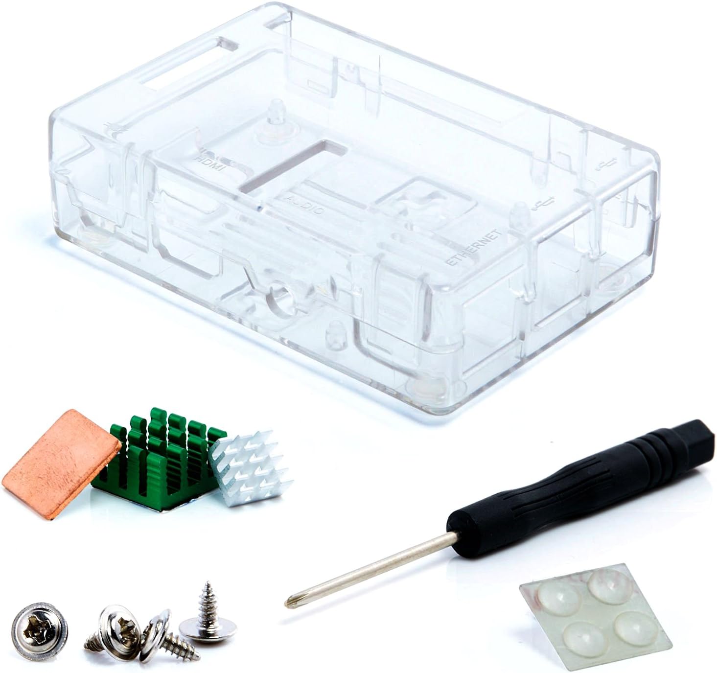 Aukru Raspberry Pi Case, Raspberry Pi 3/3 B+ Case - Protective Case with Heat Sink for Raspberry Pi 3 Model B+/Pi 3 B, RasPi 2 Model B/Pi B+