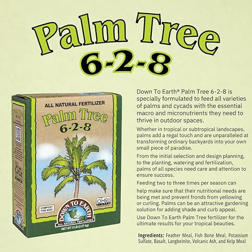 Miniatura 5 de Down To Earth All Natural Fertilizers Mezcla orgánica de palmera 6-2-8, 5 lb