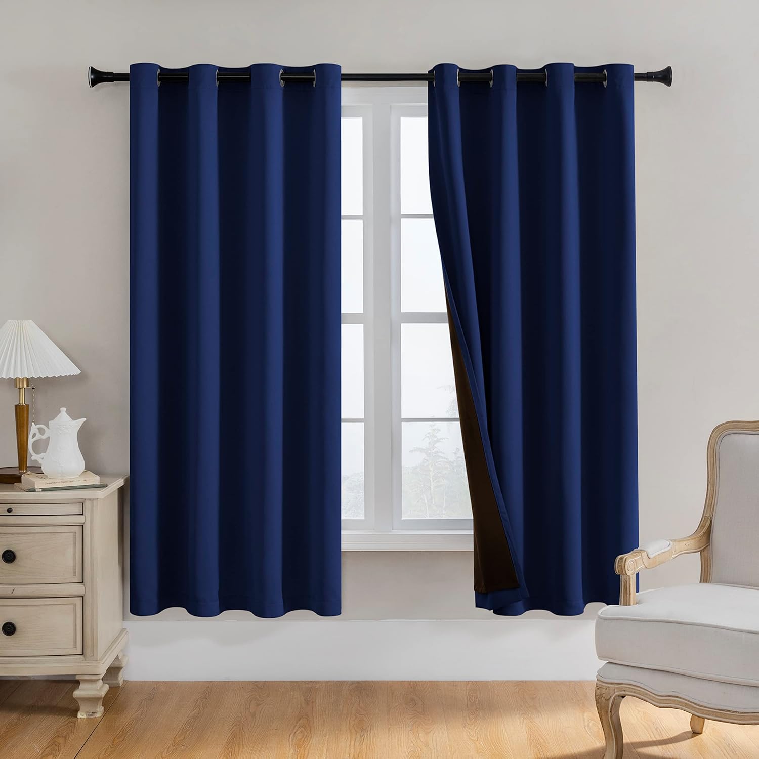 Rutterllow Two Layers Completely Blackout Curtains for