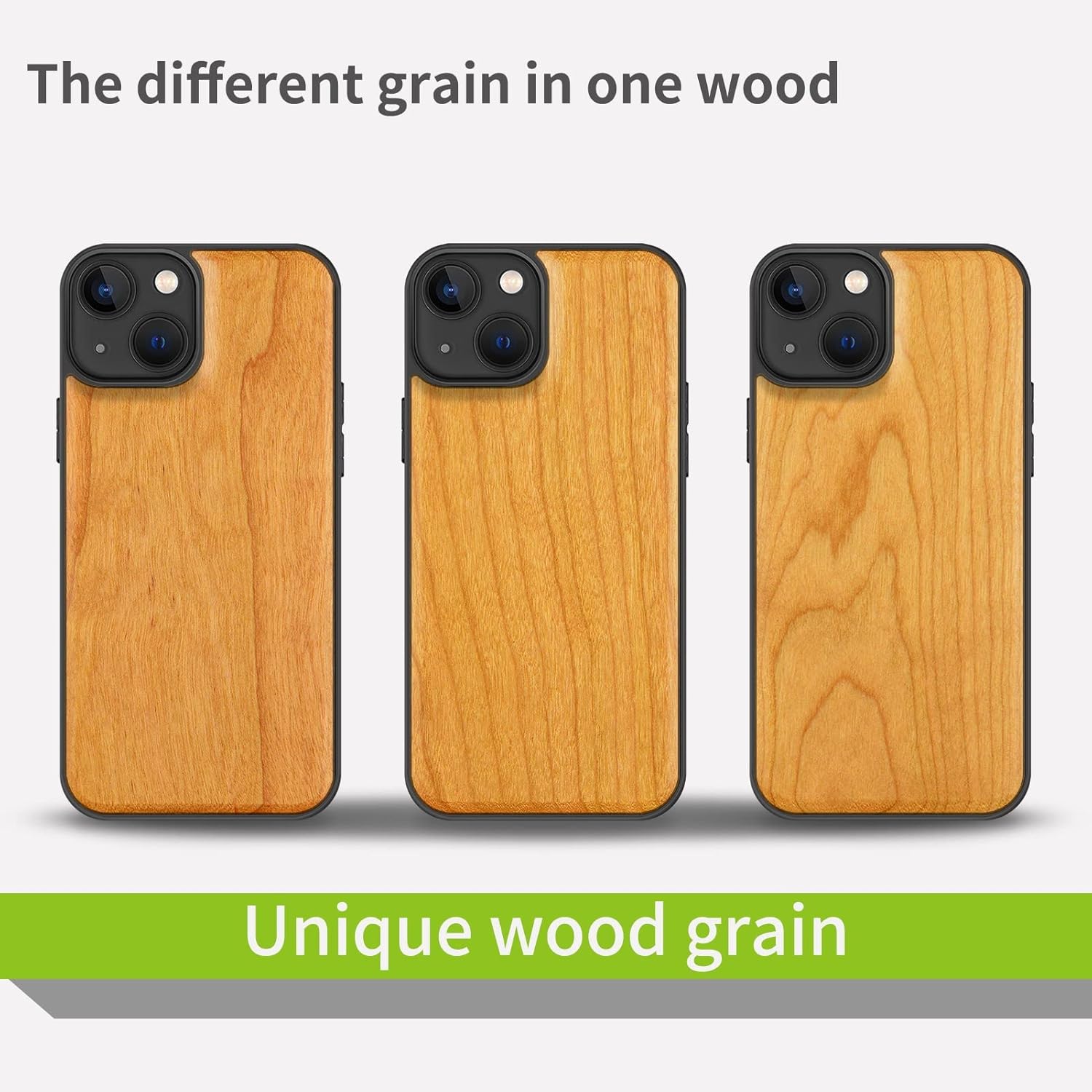 Carveit Magnetic Wood Case for iPhone 13 Case MagSafe 2021 [Hard Real Wood & Soft TPU] Shockproof Hybrid Protective Cover Unique & Classy Wooden 13 Case Compatible with MagSafe (Natural Cherry)