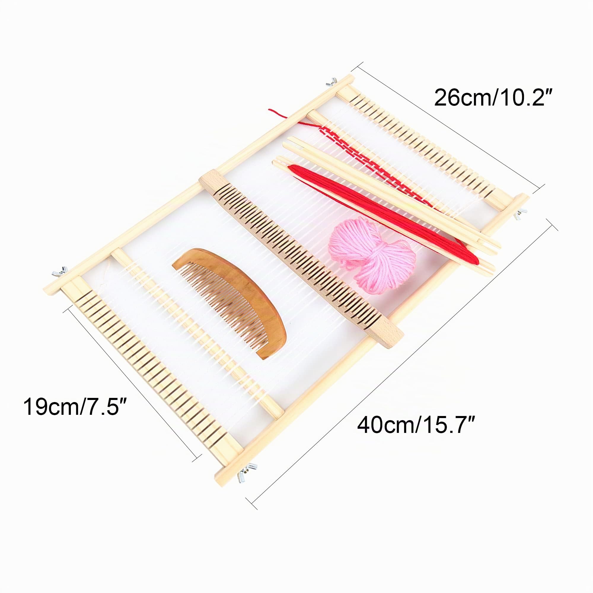 Kitchnexus Métier à Tisser en Bois Loisir Créatif pour Etudiants Files DIY Tissage Ouvrage