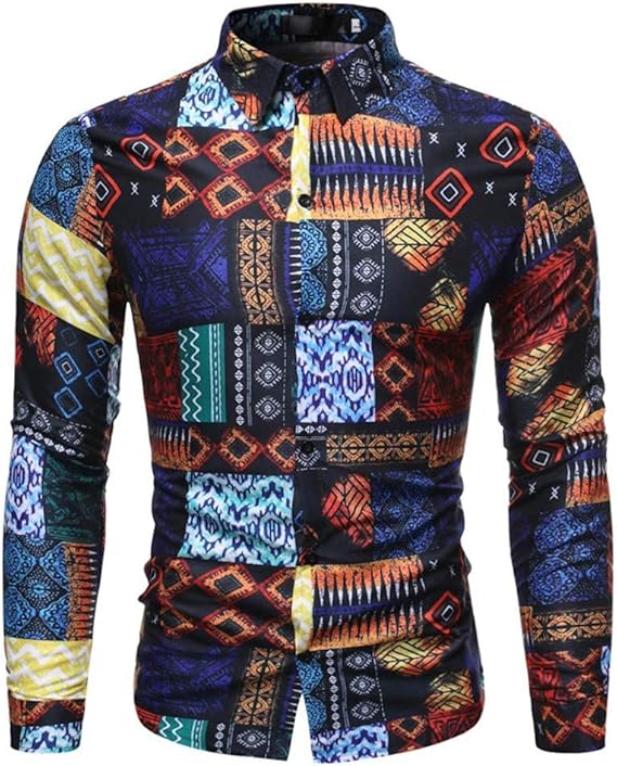 Amazon シルク100 ビッグシルエット 長袖シャツ メンズ M L Xl シルク シャツ 柄シャツ 切替し 総柄 シルクシャツ ビッグシャツ 長袖 大きいサイズ シャツ 通販