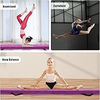 Vista 6 de Haz de equilibrio plegable de 899.510 pies, equipo de viga de gimnasia portátil con base de goma antideslizante y cubierta de gamuza
