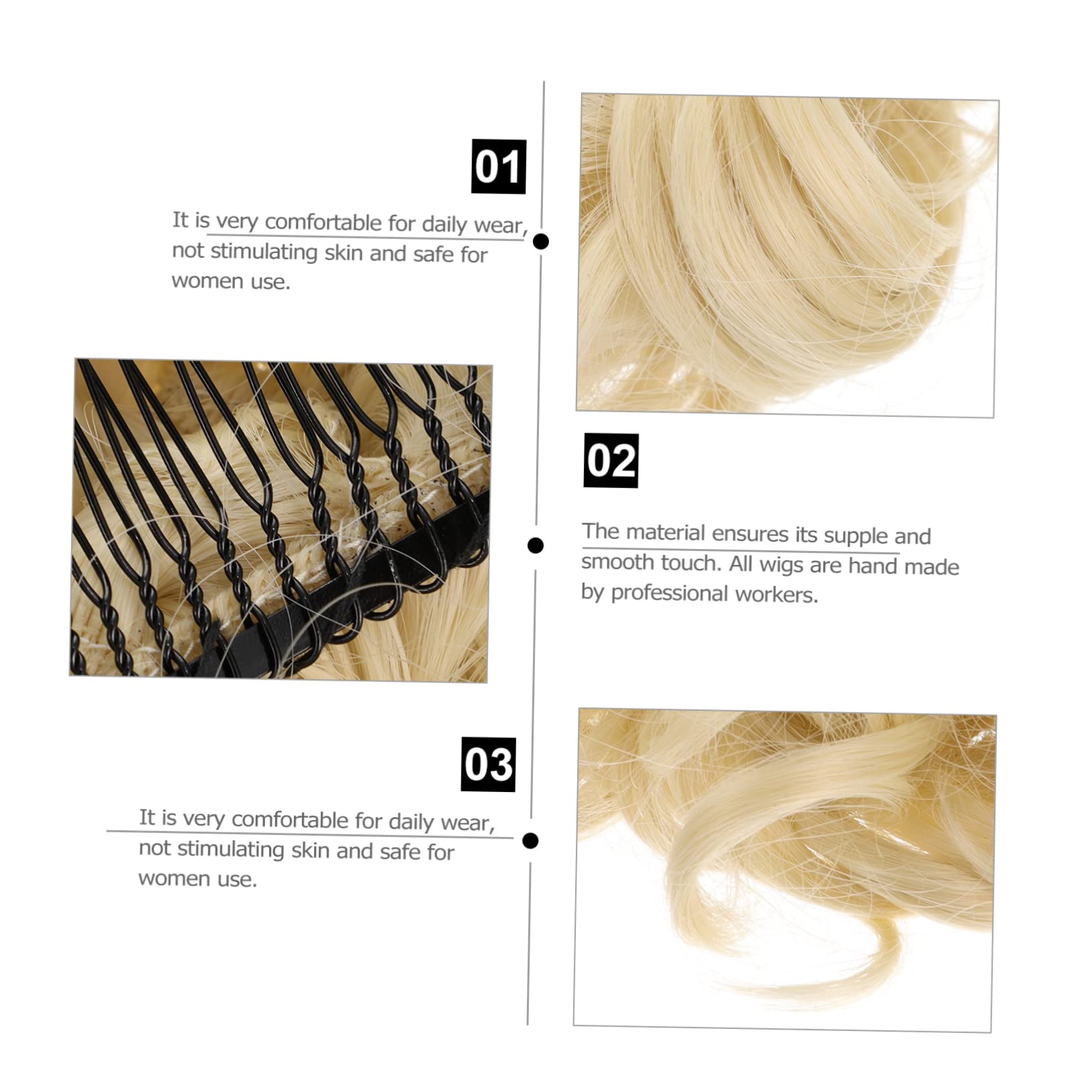 NOLITOY Realistic Hair Wig Cover for Cosplay and Styling Fullness and Volume Bun Accessory