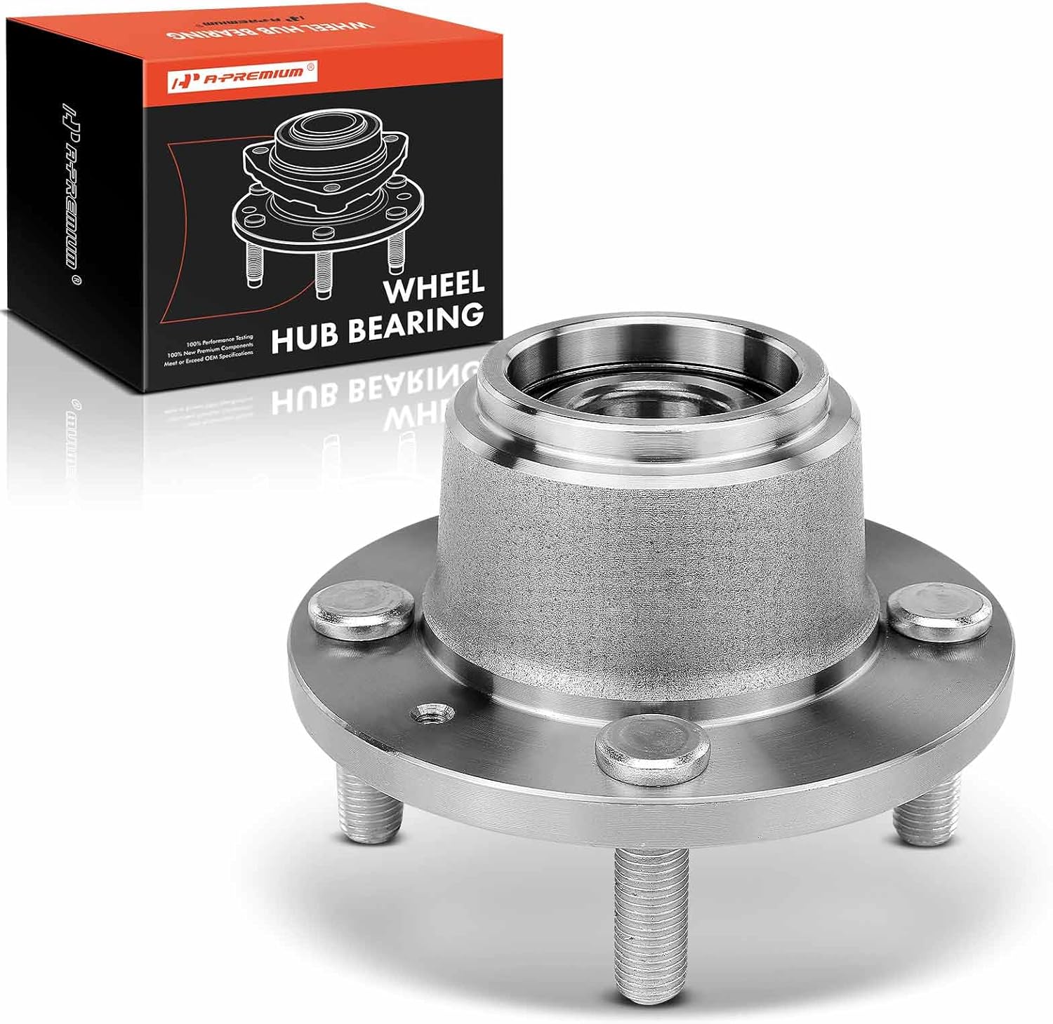 A-Premium Rear Wheel Bearing and Hub Assembly with 4-Lug Compatible with Chevrolet Spark 2013-2015, Aveo 2004-2011, Aveo5 2007-2011 & Suzuki Swift+ 2004-2007 & Pontiac G3 2009-2010, Non-ABS