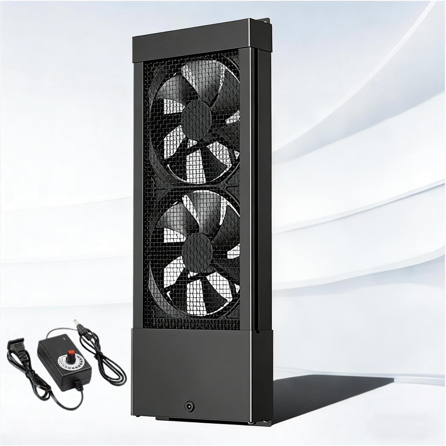 Window Exhaust Fan for Sliding Windows, Adjustable Speed Window Vent Fan, Vertical Fan No Need to Drill Holes embedDed Installation,Black-13.78-15.75in(35-40cm)