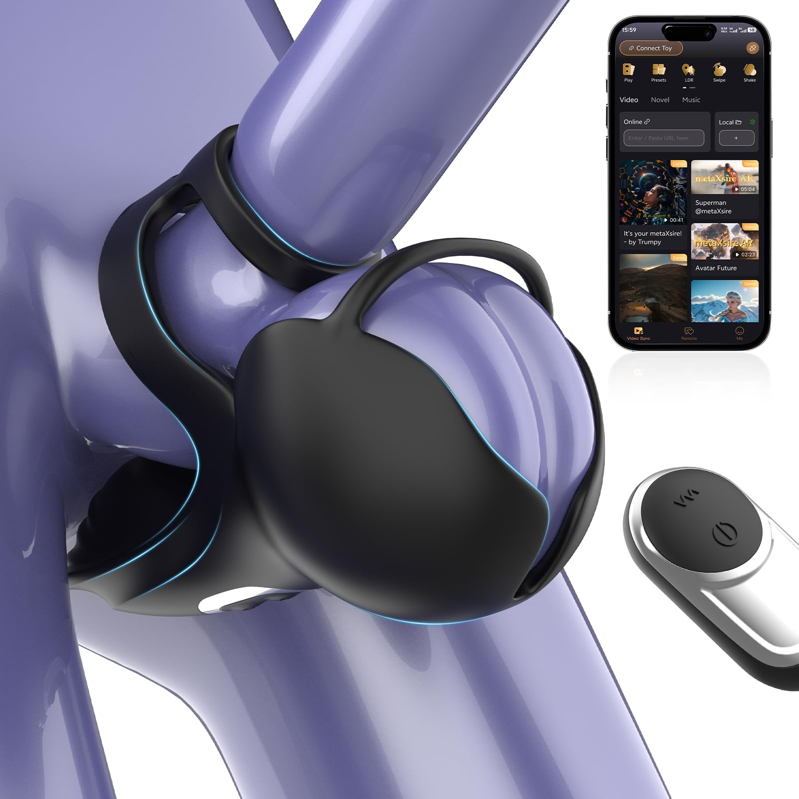 360° Penis Ring Sex Spielzeug für die Männer, Masturbieren für Männer Handfrei Hoden Vibrator, Vibratorensets für Manner Solo Cock Ring 9 Modi, Masturbator mit Penisring, Penis Vibrator Sexspielzeug