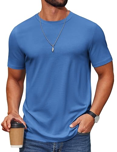 COOFANDY Men's T Shirt Short Sleeve Cotton Blend T-Shirts Crew Neck Casual Summer Basic Tee Shirts