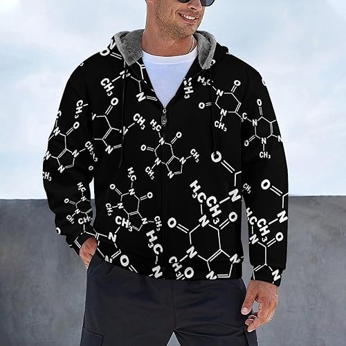 Miniatura 2 de Caffeine Molecule Gamer Nerd Geek Science Unisex Jacket Long Sleeve Fleece Hoodie Sweatshirt Warm Coats Outerwear