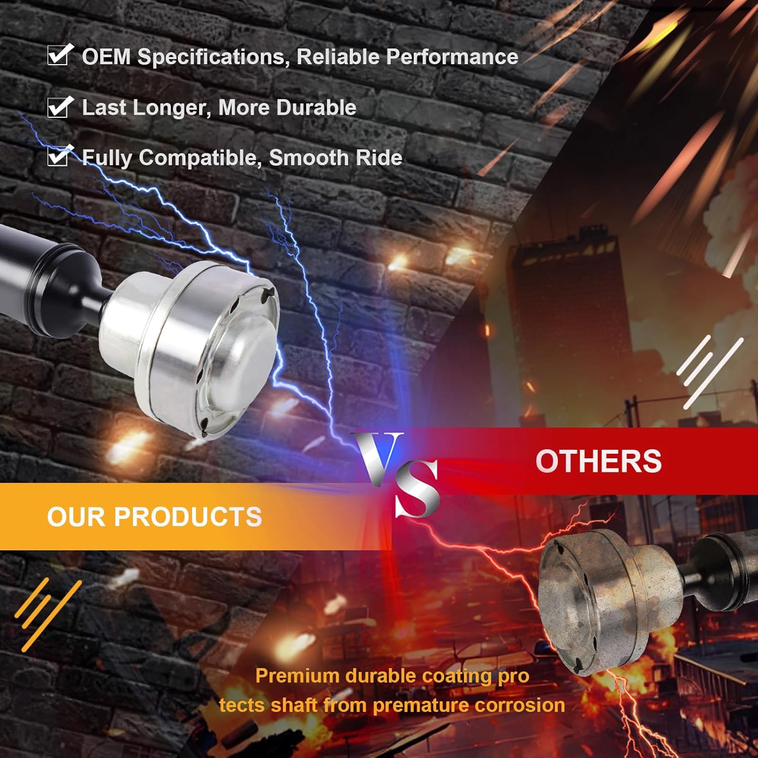 23.81" Front Drive Shaft Assembly Fit for Dodge Durango, for Jeep Grand Cherokee 2011-2021 [3.6L AWD], Complete Prop Shaft Driveshaft Replaces 52853642AC, 52853642AE