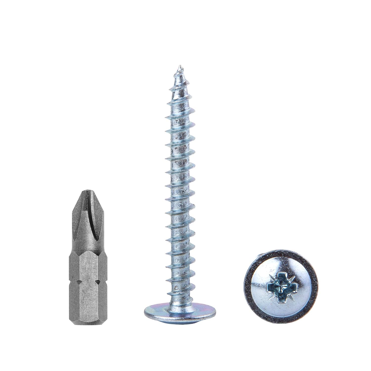 (Pack of 200 pcs) Zinc Plated Steel 5.0 x 40 mm Wood Screws, Metal Screws, Modified Truss Head, Self Tapping (200, 5.0 x 40 mm)