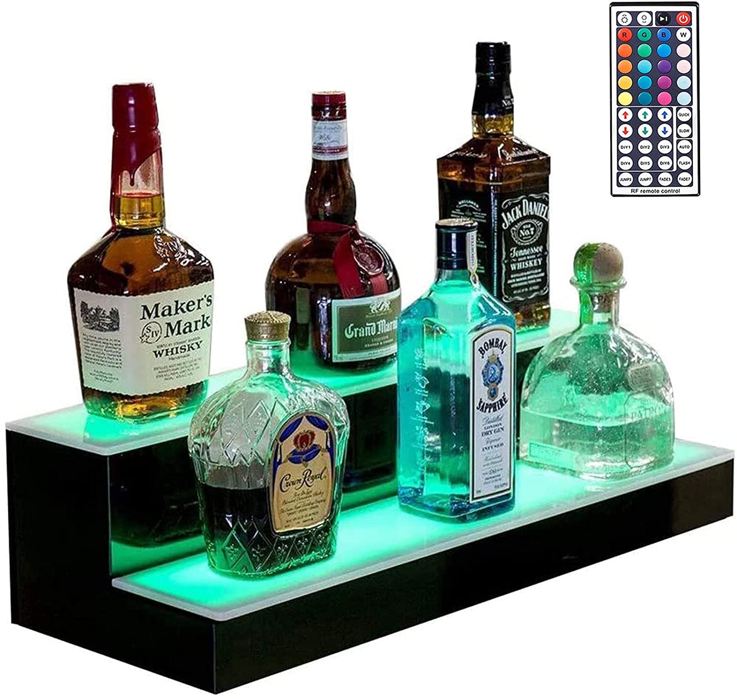 Amazon｜LEDライト付き酒ボトルディスプレイシェルフ、 複数の