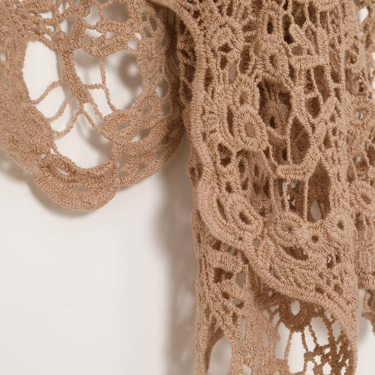 JASTIE Women Open Stitch Cardigan Boho Sleeveless Hippie Summer Hollow Out Solid Crochet Vest - Image 5