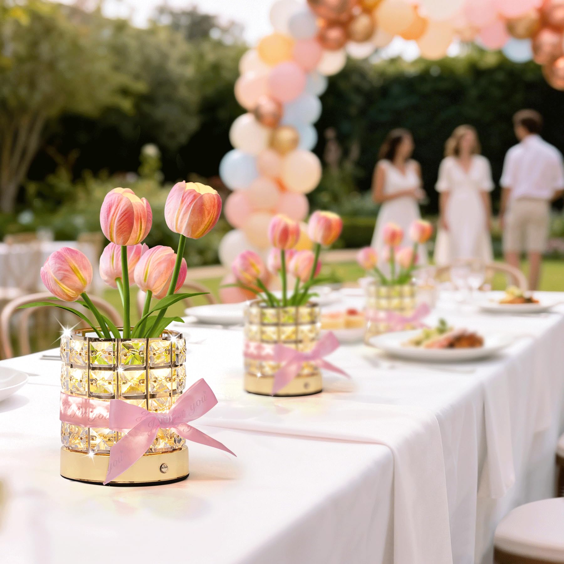 Tulpen-Licht, LED-Dekorationslampe, künstliche Tulpen, Schlafzimmer, Blumentischlampe, 3-farbiges dimmbares Nachtlicht mit USB-Aufladung, Geschenk für Mutter, Valentinstag, Muttertag,