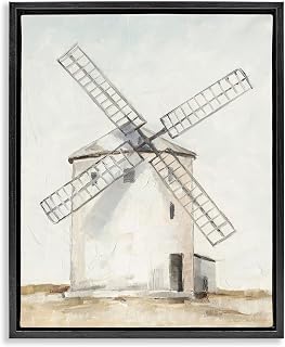 Stupell Industries 'Windmill Farm Landscape'| Floating Frame Canvas Art
