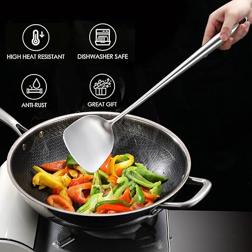 Miniatura 5 de Juego de utensilios de cocina de acero inoxidable, 10 piezas, utensilios de cocina, triturador de papas, cuchara sólida, cuchara ranurada, tenedor,