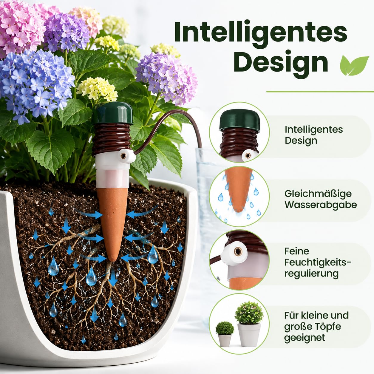 10 Stück Wasserspender für Zimmerpflanzen,Bewässerung Zimmerpflanzen,Classic Bewässerungssystem,Bewässerungssystem Balkon,Pflanzenbewässerung für Urlaub und längerer Abwesenheit