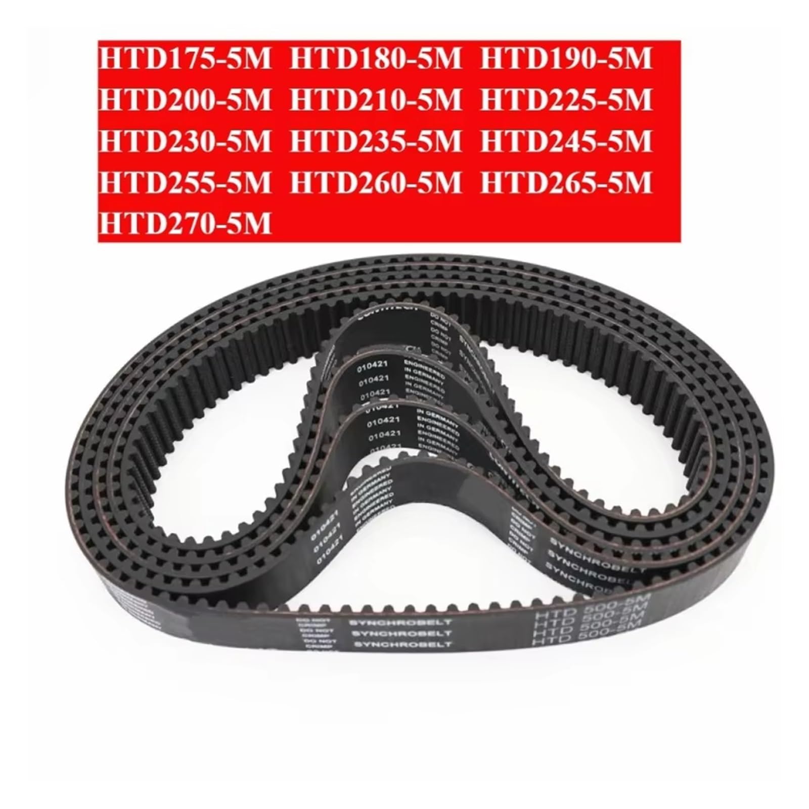 Keilriemen HTD 175-5M 180-5M 190-5M 200-5M 210-5M 225-5M 230-5M 235-5M 245-5M 255-5M ~ 270-5M Zahnriemen Gummizahnriemen