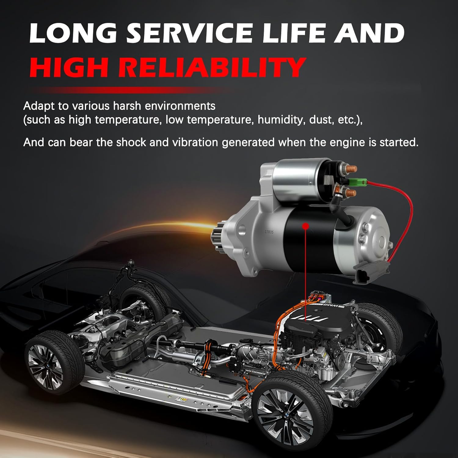 Starter Motor 17835 2.5L Fit for Altima 2002-2006 for Sentra 2002-2006 Engine Starting Motor​ 12V 1.4kw 13T Replacement 233008J001 233008J000 M0T60781 M1T68781