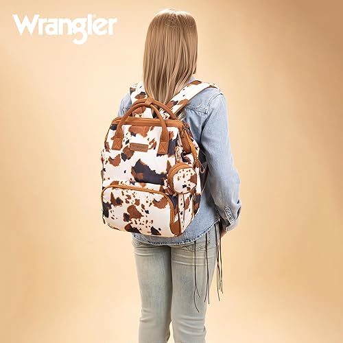 Miniatura 6 de Montana West Wrangler - Bolsa de pañales tipo mochila occidental, bolsas de bebé multifunción para mamá con cambiador impermeable y funda para