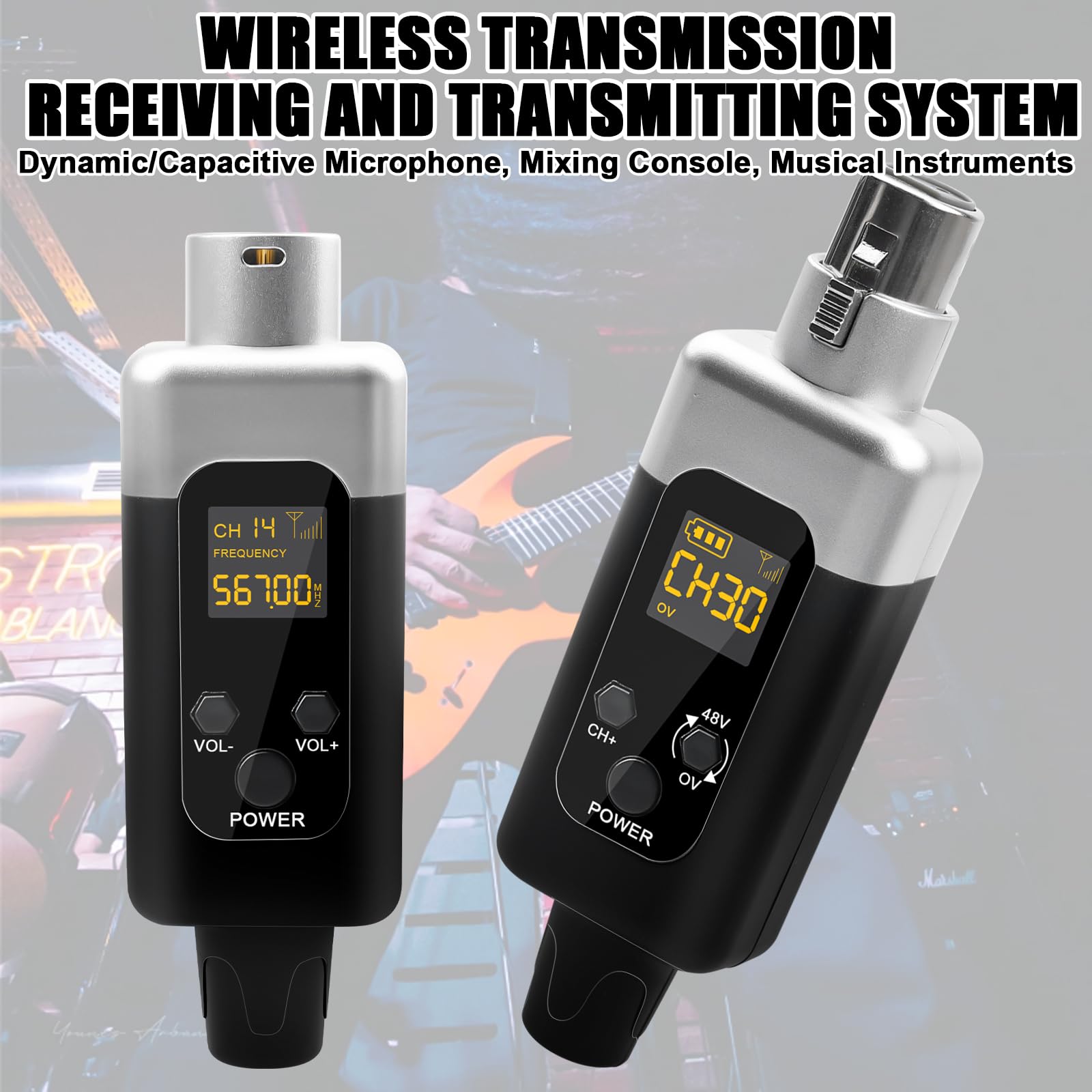 Micrófono transmisor receptor, micrófono inalámbrico, adaptador portátil, adaptador inalámbrico para micrófono de condensador dinámico para escenarios y conferencias