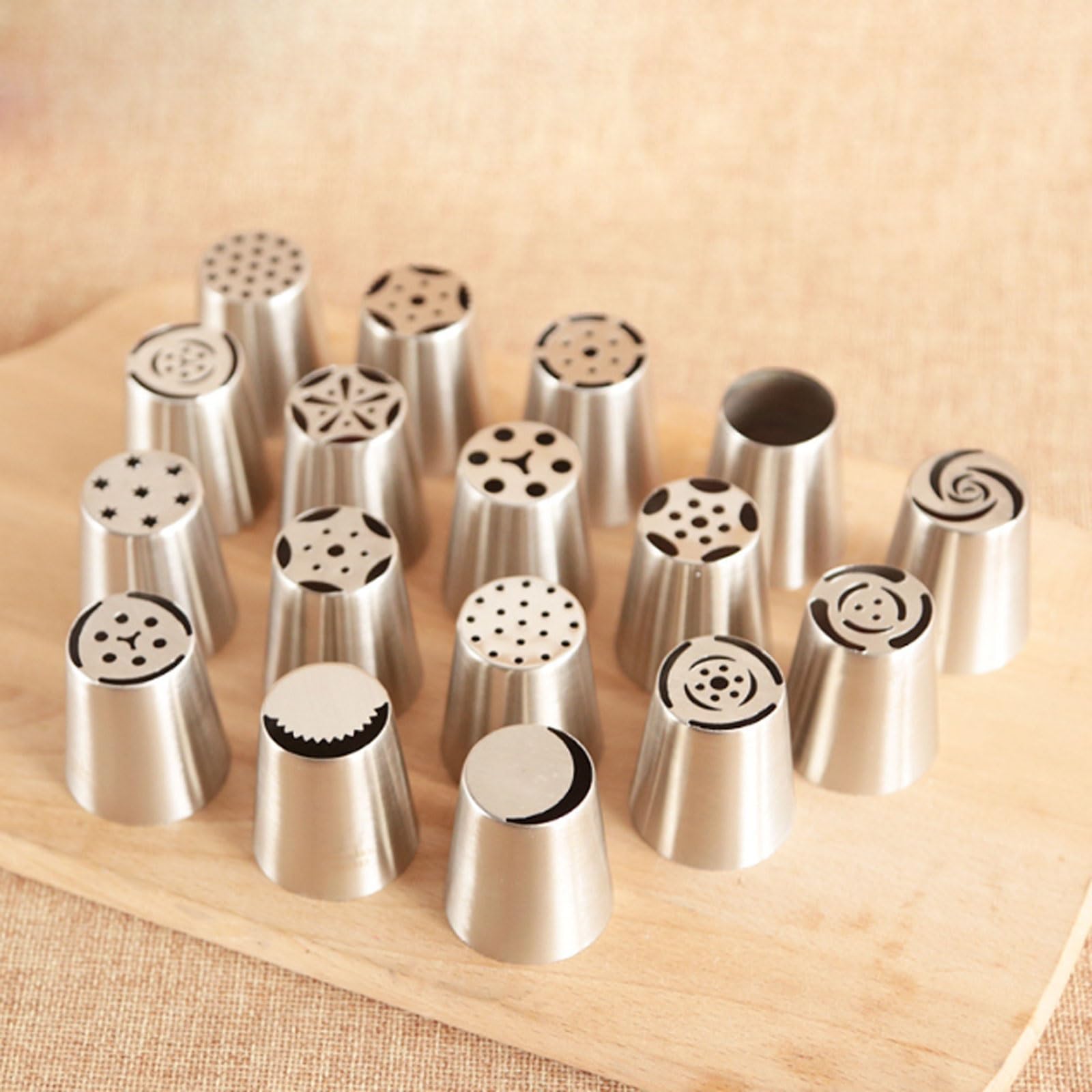 Juego de 12 boquillas for tuberías Acero Inoxidable 304, exprimidor Flores una Sola Vez for decoración Pasteles, Puntas pastelería Crema Mantequilla