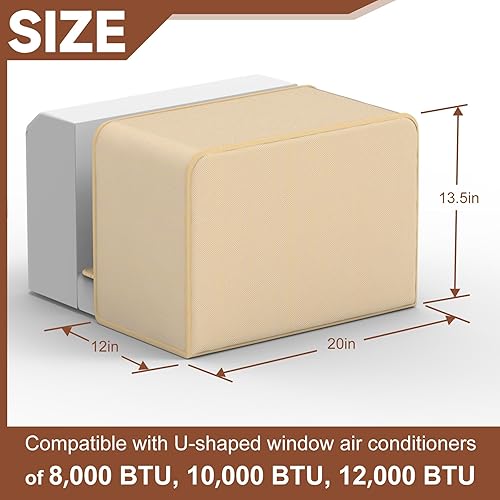 Miniatura 2 de BJADE'S Cubierta de aire acondicionado para ventana en forma de U, resistente, impermeable 600D poliéster al aire libre, a prueba de polvo y viento