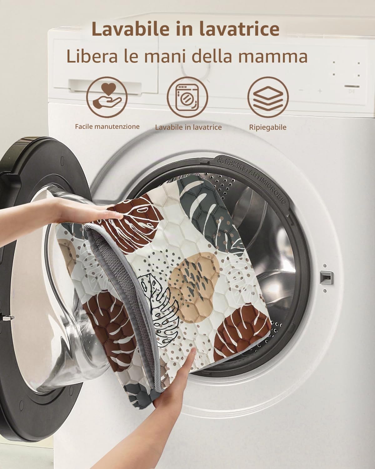 Tappeto Gioco Bambini,Addensare Tappeto Gioco Neonato 180x150cm,Lavabile in Lavatrice,Antiscivolo,Pieghevole Tappeto Neonato Gattonamento,Tappeto Cameretta Bambino, Design in Stile Bohémien