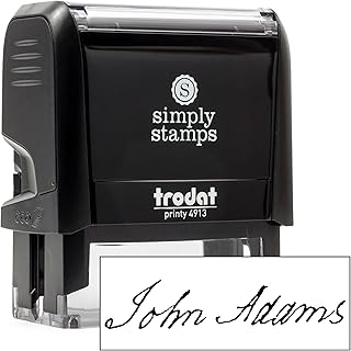 Custom Signature Stamp - Personalized Insignia - Self-Inking - Your Choice of 7 Ink Colors! (1, Large)