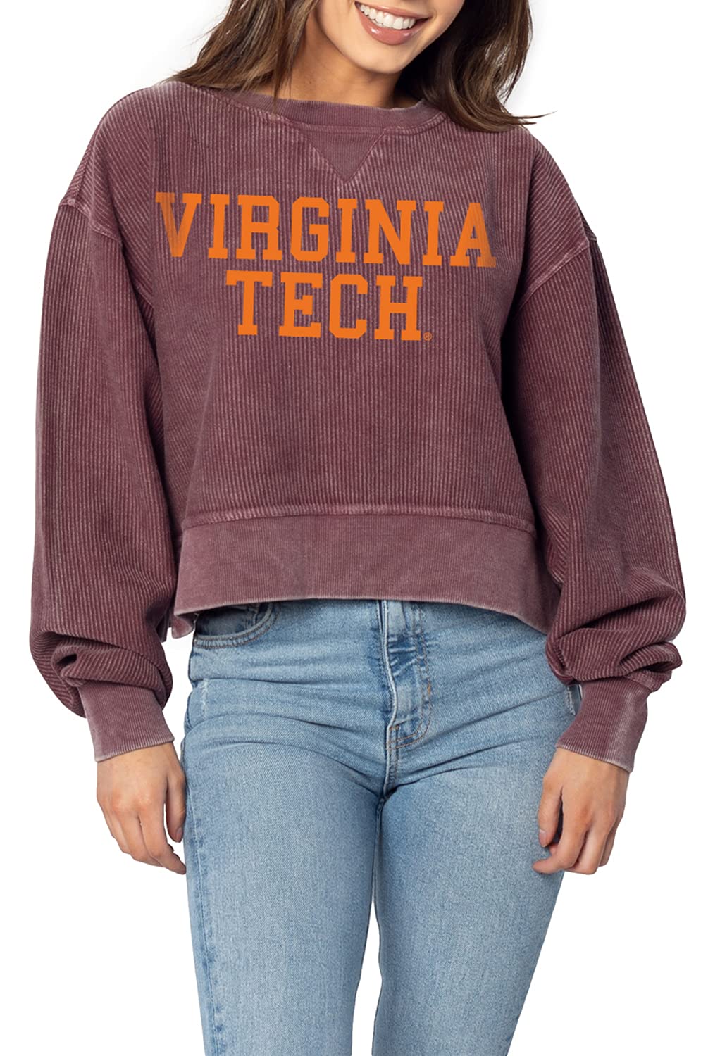 chicka-d NCAA womens Corded Boxy Pullover