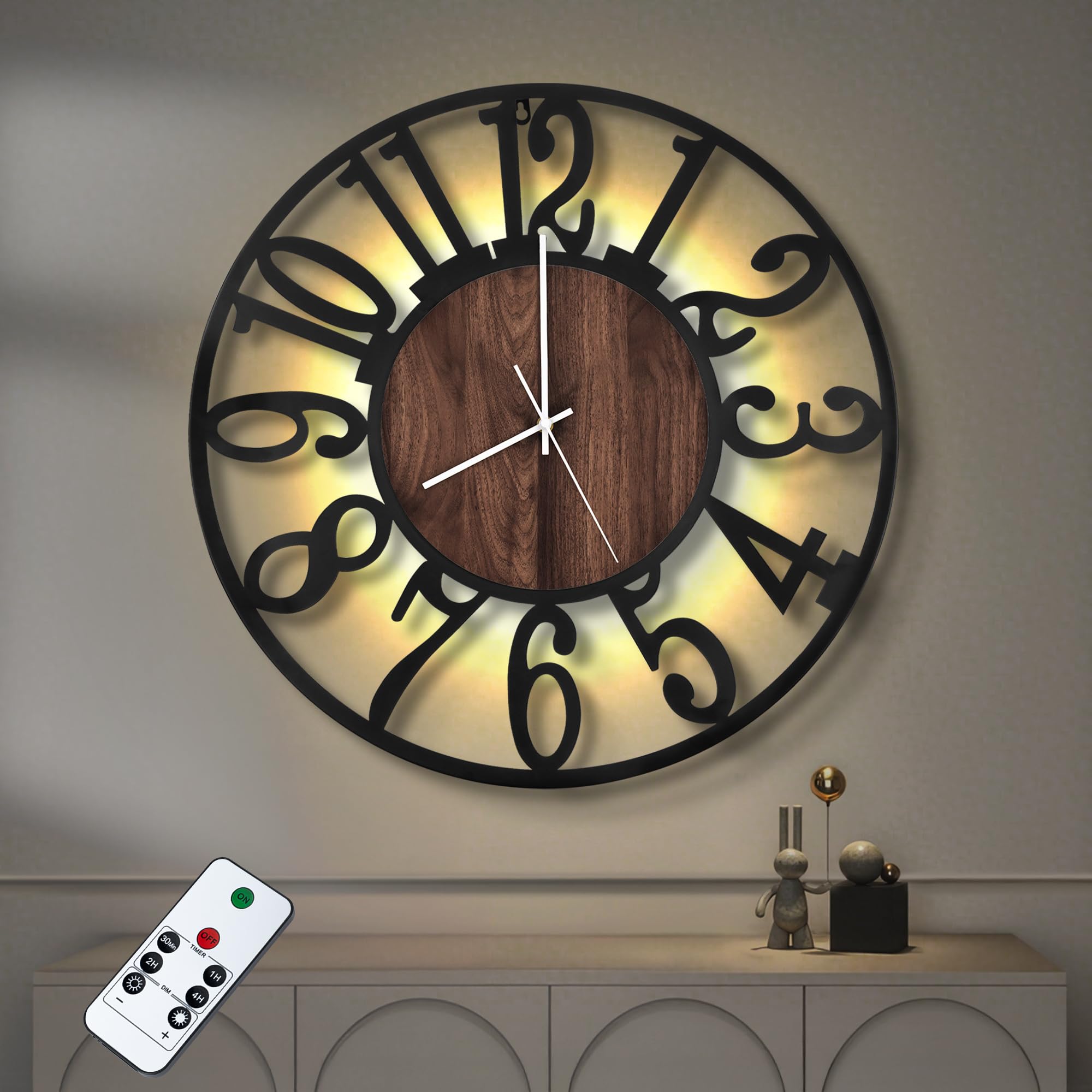 Horloge murale de salon grand format LEIKE pour décoration maison de ferme