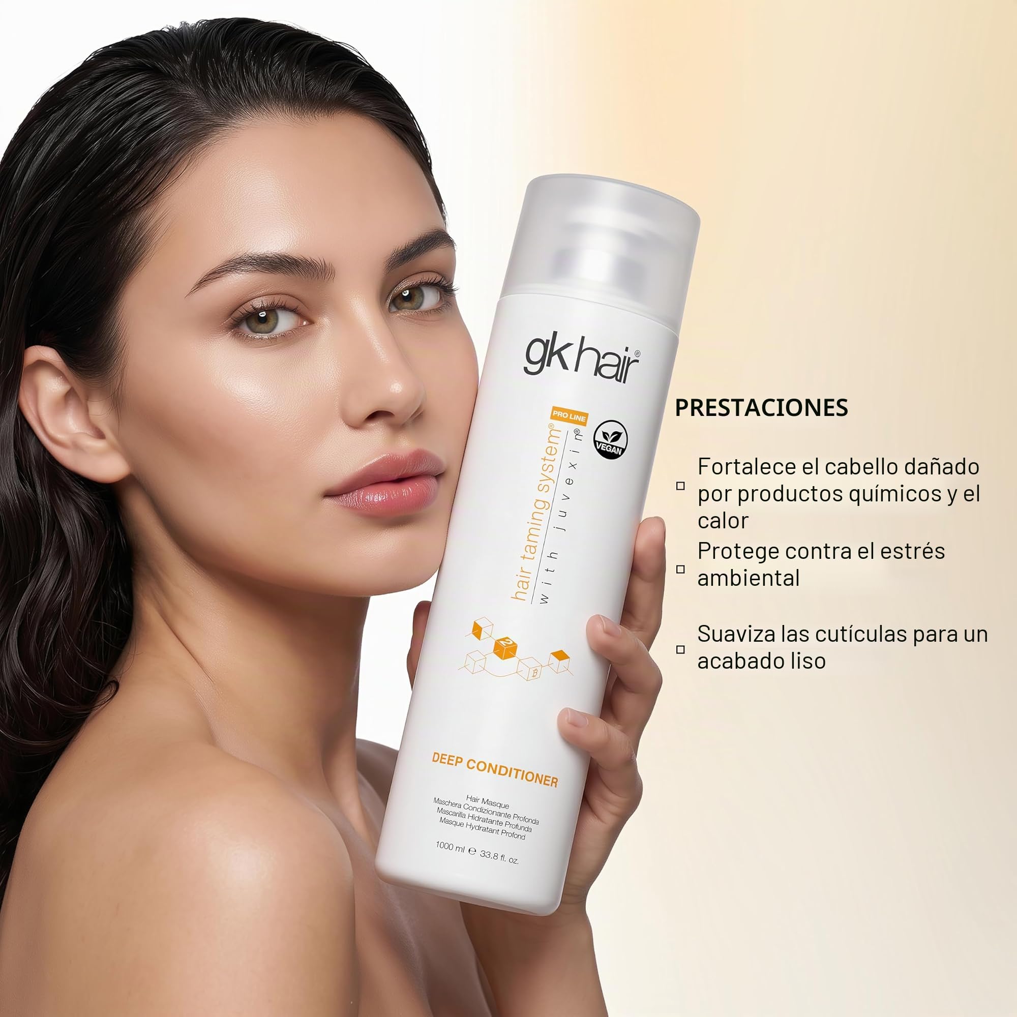GK HAIR Global Keratin Deep Conditioner Masque 1000ml Tratamiento de reparación hidratante intenso para cabello seco y dañado tratado con color, fórmula de restauración del cabello