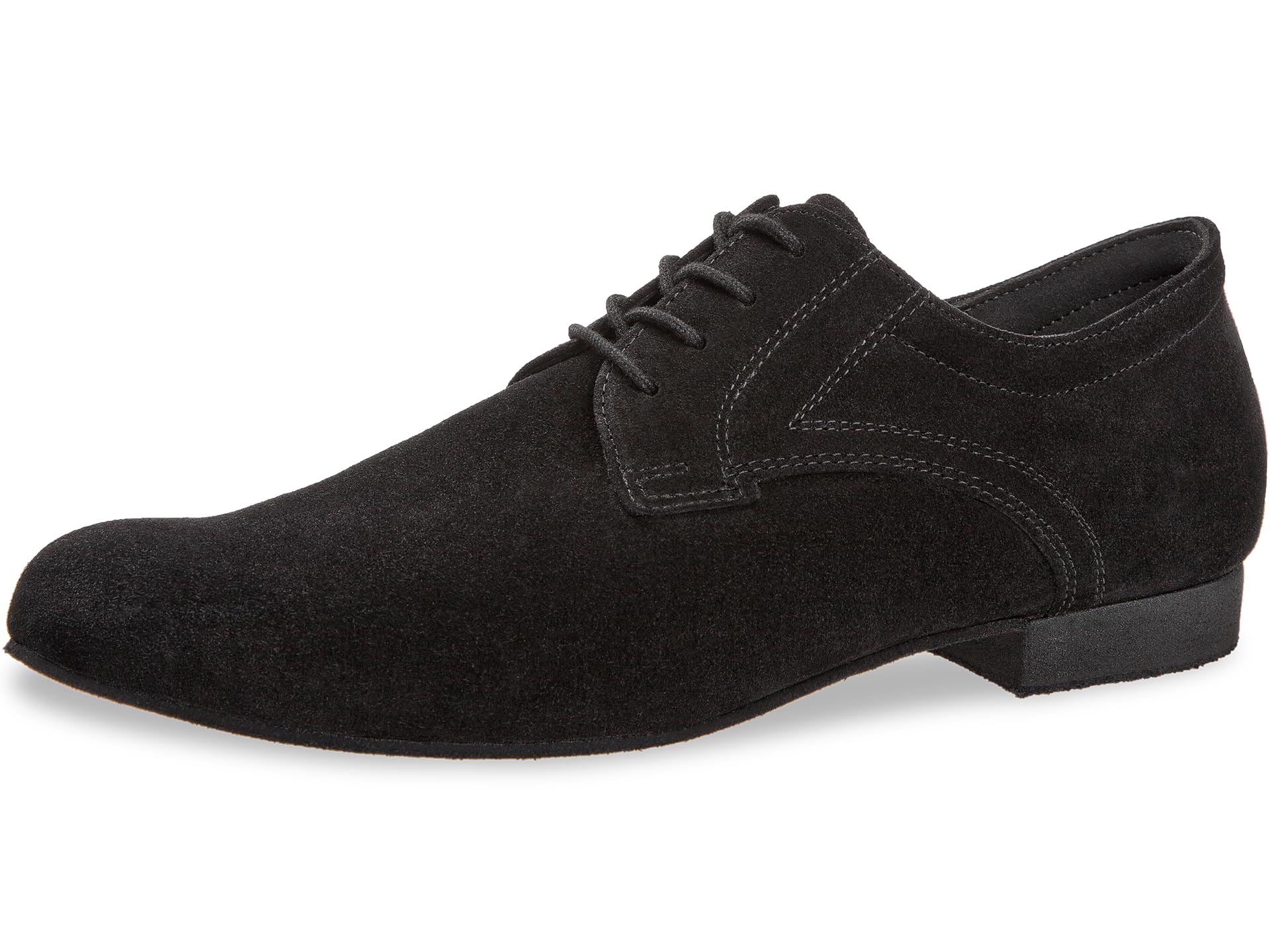 Diamant Herren Tanzschuhe 085-026-001 - Veloursleder Schwarz - 2 cm Micro-Heel - Extra Weit - Rauledersohle - Made in Germany