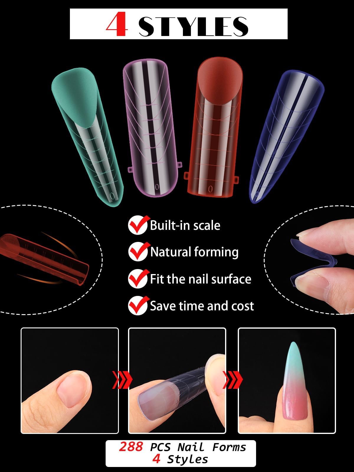 EBANKU 96PCS Poly Gel Nail Forms - Image 2