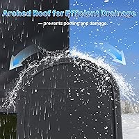 Vista 3 de ADVANCE OUTDOOR Cobertizo de Almacenamiento Refugio de 6 x 8 pies Techo de Pico Redondo de Acero Metálico Garaje Cochera Portátil para Motocicleta